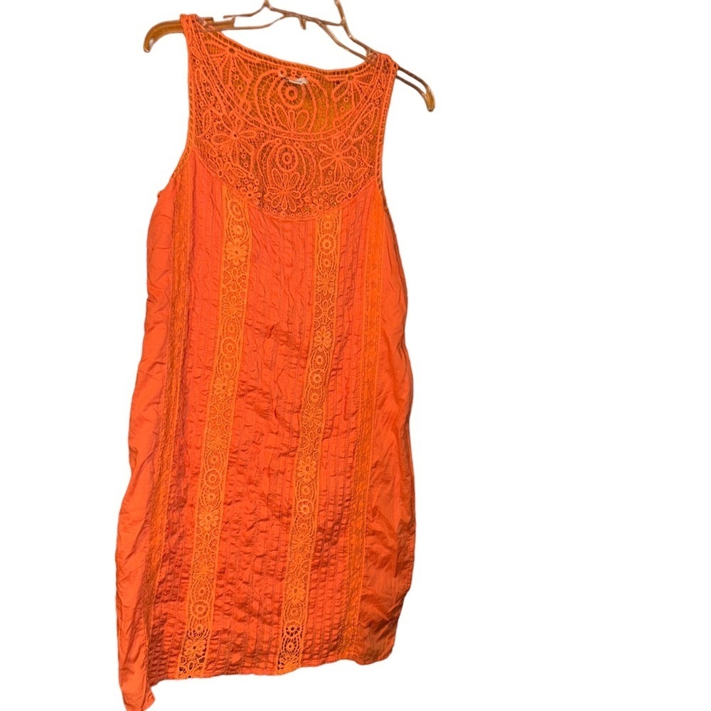 Sundance Amira orange crochet cotton sleeveless dress size M medium